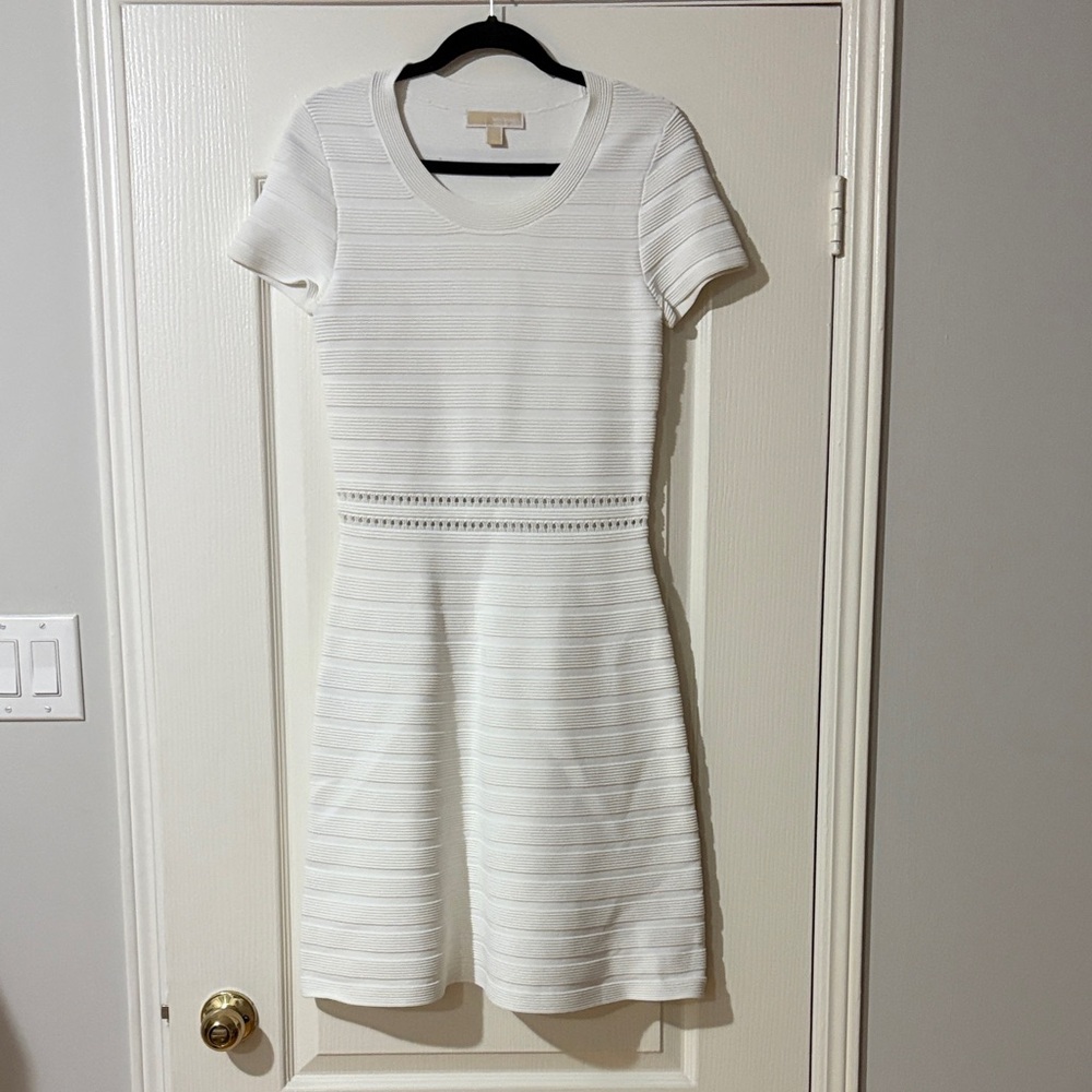 MICHAEL Michael Kors White Textured Mini Dress